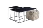 VIOLA TABLE BASSE + POUF + TABLE D'APPOINT – Image 4