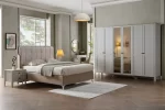 FIONA SOMMIER AVEC RANGEMENT + TÊTE DE LIT + 2 CHEVETS + MATELAS – Image 2